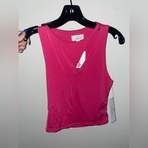 hot pink cutout shirt